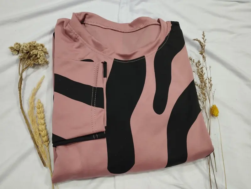 Mode Syantik | SETELAN WANITA JUMBO MOTIF LORENG ONE SET SEHARI HARI  [BISA COD] Panjang Kulot Dewasa Baju Celana 4