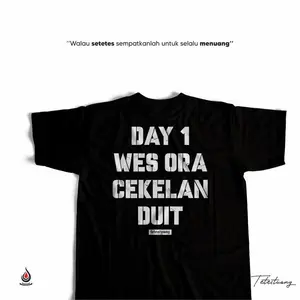Kaos Ora cekel duit | Kaos Kata-Kata | Kaos Dakwah | Kaos Santri | Kaos Distro katun combed 24s - QTS 104 Panjang Pria Sablon Baju Tshirt Pendek Polos Hitam