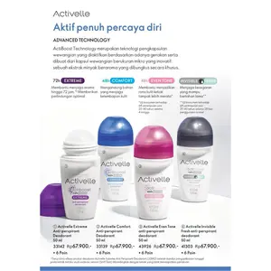 Activelle - Anti Perspirant Deodorant Roll On 4 varian (ungu biru pink abu).