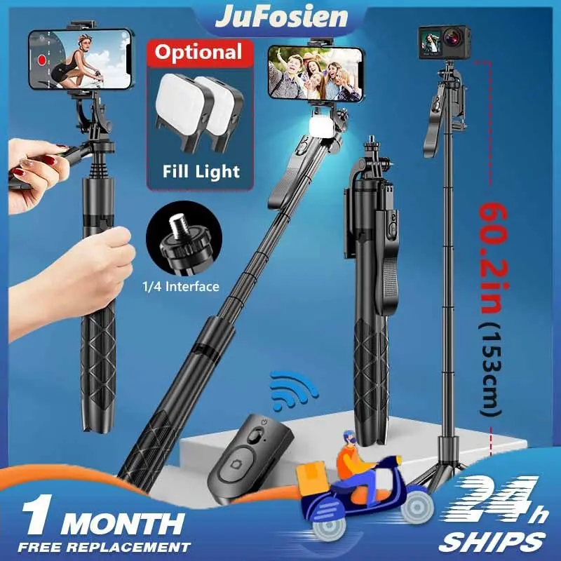L16 Tongsis Tripod Bluetooth Selfie Stick Remote Tripod HP Kamera DSLR seri Gopro Tongsis 1.53M dengan 1/4 Adaptor 0