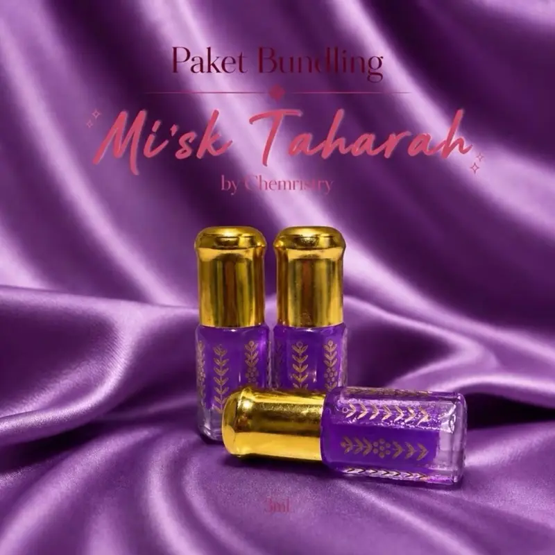 Isi 3botol misk taharah varian purple arijwani || parfum khusus miss V || parfum sunnah