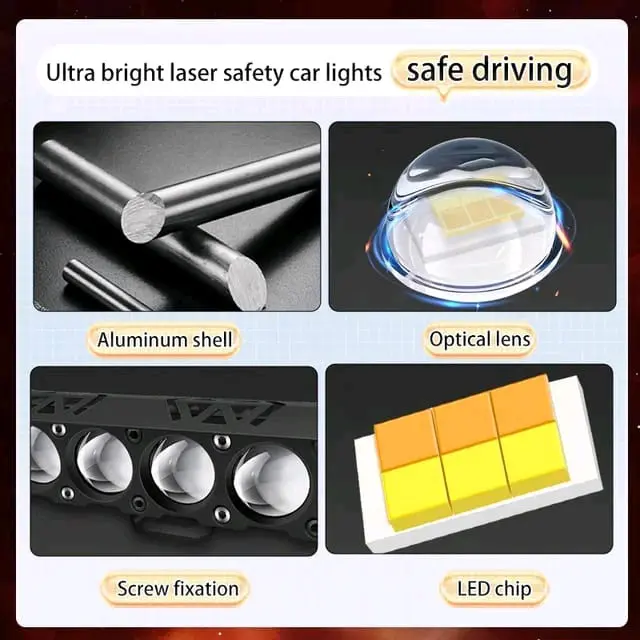 LAMPU SOROT SQL 6 LED PRO SUPER TERANG LASER LED CAHAYA KUNING PUTIH/LAMPU SOROT MOTOR DAN MOBIL SQL 6 LED PRO 8