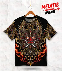 MELATIS WEAR Kaos Bali – Kaos Unisex Barong Etnik Tradisional Mitologi Premium | MWK-54