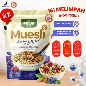Muesli Berry Yogurt Safiya 1 Kg Oatmeal Fruty Taste Sereal Sarapan