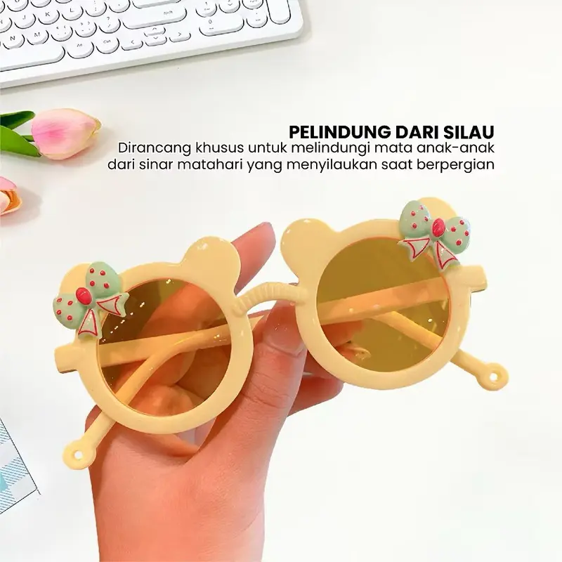 Kacamata Fashion Anti Radiasi Kacamata Anak Mouse Pita Imut Sunglasses 7