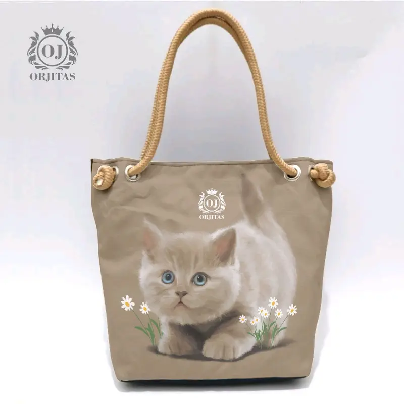 tas totebag wanita motip printing tali sumbu 7