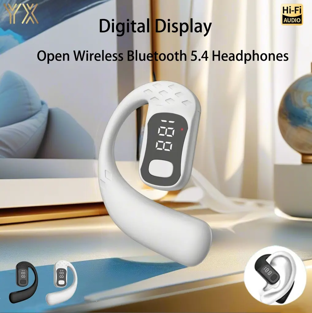 Tai Nghe Cảm Ứng Hỗ Trợ Mở Một Tai Bluetooth 5.4, T30 Pro Màn Hình Kỹ Thuật Số Mới, OWS, Bass Nặng, Giảm Tiếng Ồn, Không Trong Tai, Thích Hợp Cho Thể Thao Và Công Tác, Có Micro, Tương Thích Với Z10, YX