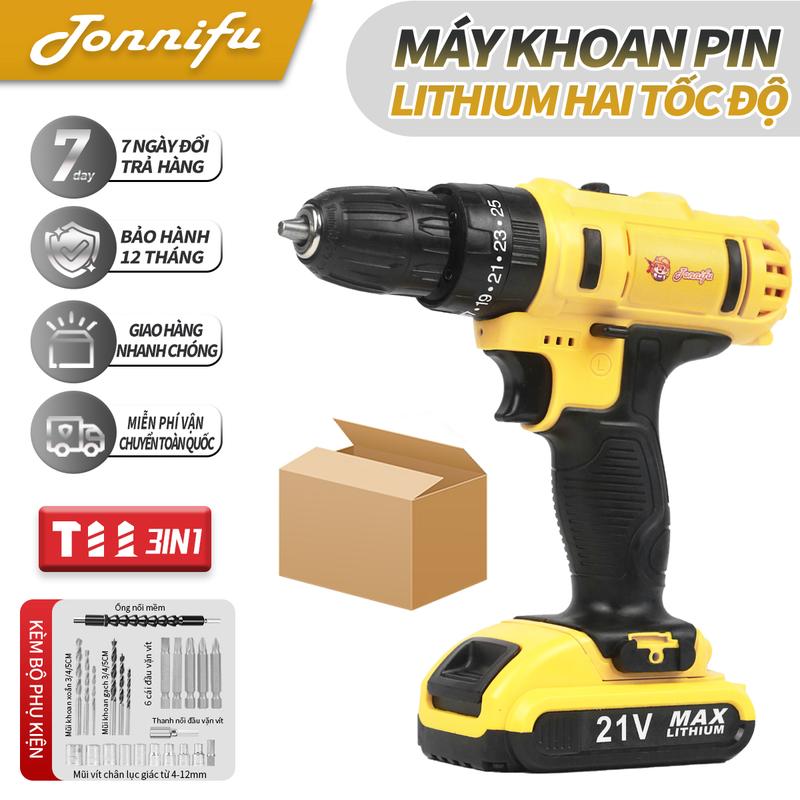 FLASH SALE 1 PIN Máy khoan pin 202X - 10mm 3 chức năng Khoan Bắt Vít Búa