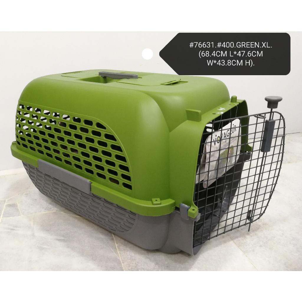 Voyageur #400 XL Pet Carrier Flight Cage Green Grey Cat Rabbit Dog 76631 [CatIt DogIt] Sangkar Kucing