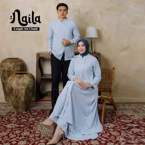 Naila Couple One Set dan Koko - One Set Tunik dan Rok Kurung Malay -  Koko Setelan Lebaran