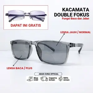 [FREE 1] KACAMATA DOBEL FOKUS Lensa Double Fokus Antiradiasi untuk Pria Wanita Baca dan Jalan Jauh Dekat