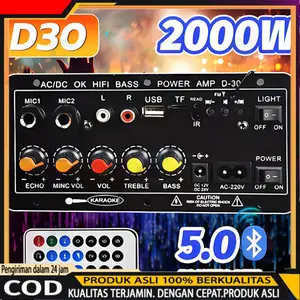 8-12 Inci 2000w Amplifier Board Audio Bluetooth USB Radio TF DIY Subwoofer D30 D10 Karaoke Power Stereo Bass Audio Karaoke FM Papan