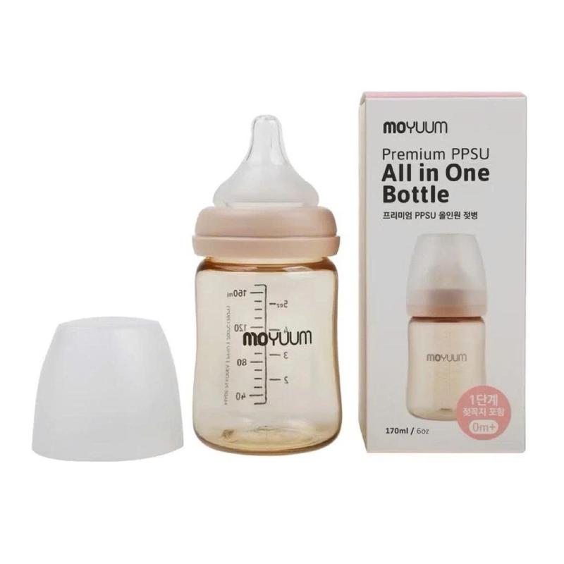 Bình Sữa Moyuum Thế Hệ 3 Họa Tiết Cao Cấp 170ml 270ml. Pursuer Baby-Nhựa Ppsu Núm Mềm Cho Bé Voi Giữ Nhiệt Tốt Dễ Vệ Sinh