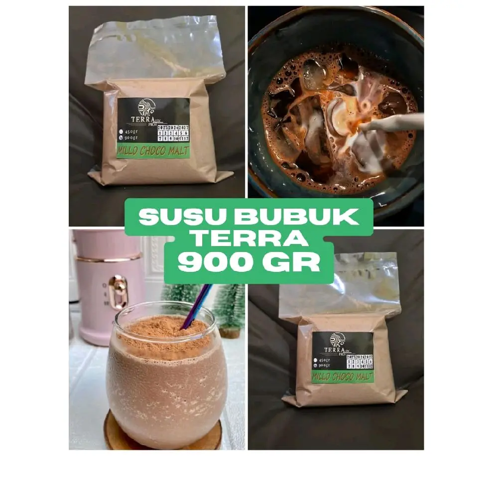 Susu Bubuk Coklat Terra Pro+in Kemasan 900 gr - Rasa Coklat Mantap - Chocolate Serbuk Minuman