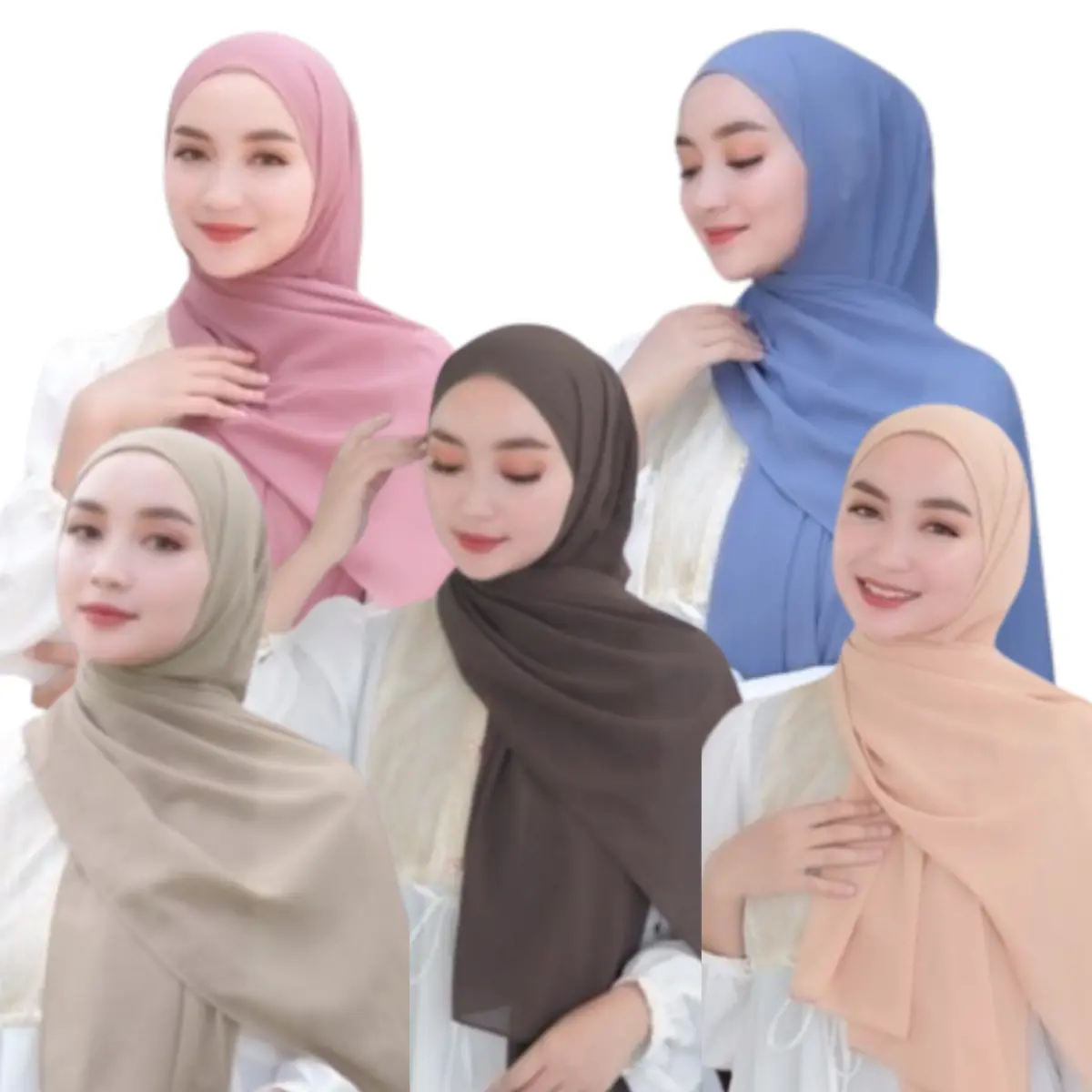 HIJAB PASHMINA CERUTY BABY DOL JAHITAN TEPI RAPIH KERUDUNG PASMINA