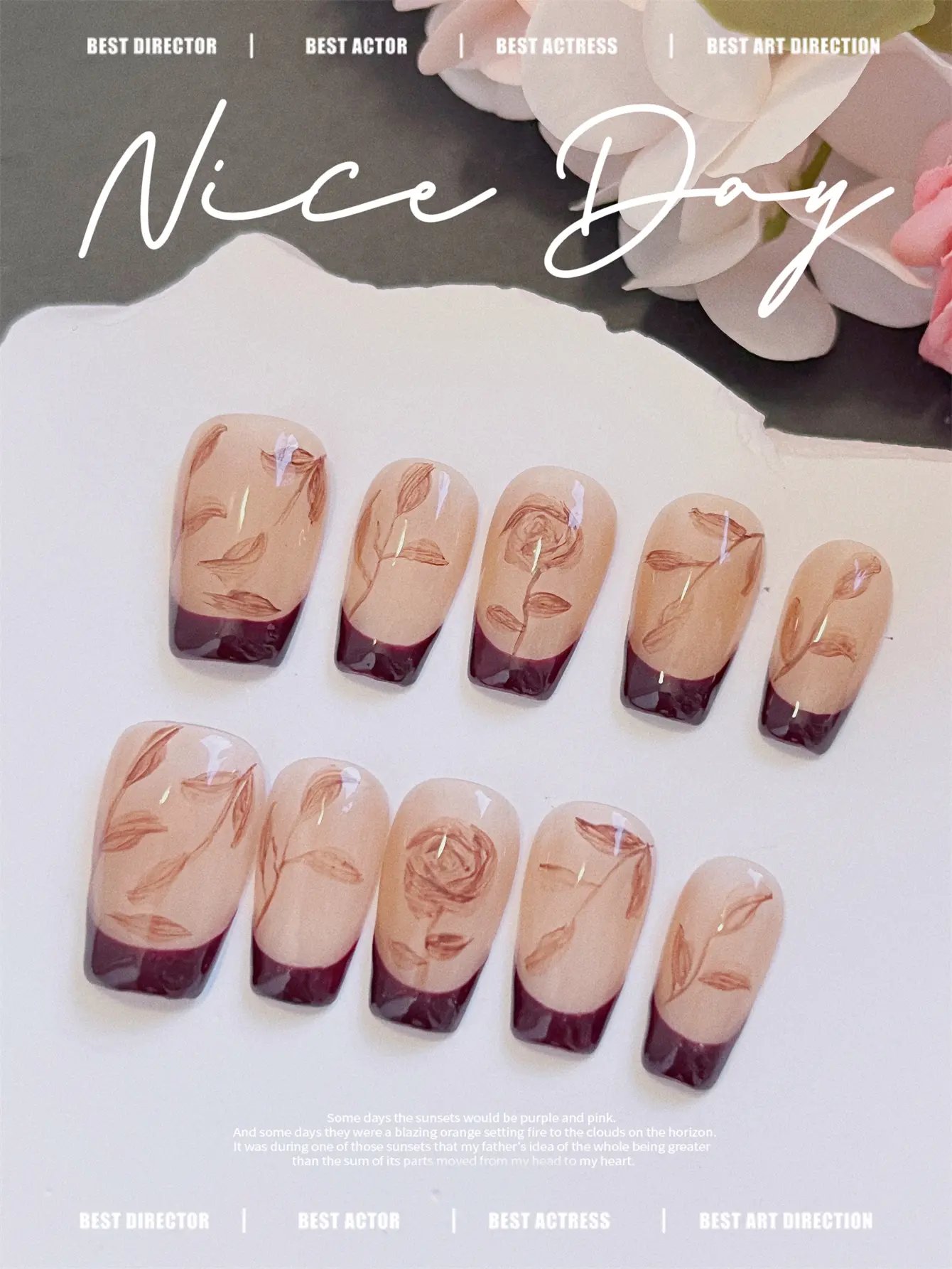 C248 10pcs handmade press on nail false nail fake nail tip nail stickers Rhinestone Decor French White butterfly short eye cat  3D creative funny comic flower floral almond cute Modern Japanese Style glamnetic Christmas