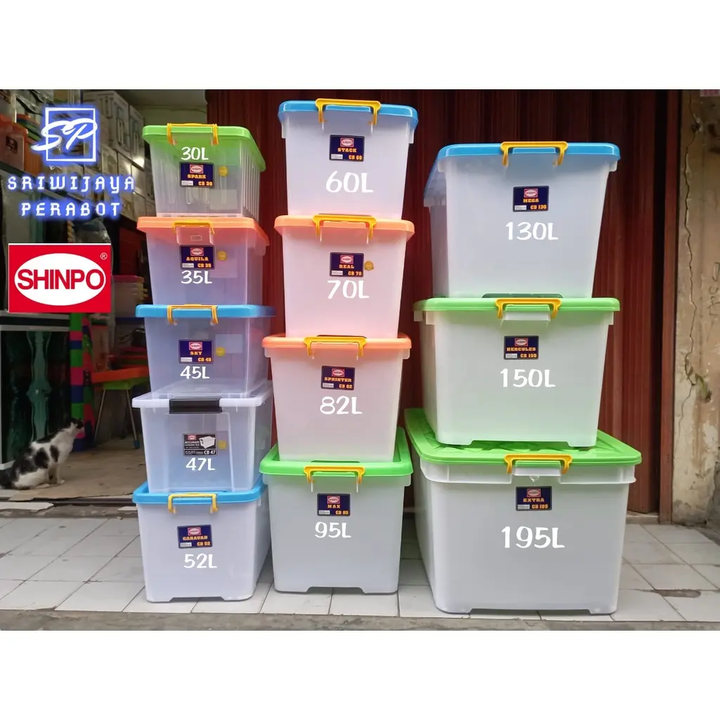 CONTAINER BOX PLASTIK SHINPO VARIAN ( GRAB GOJEK & KARGO )