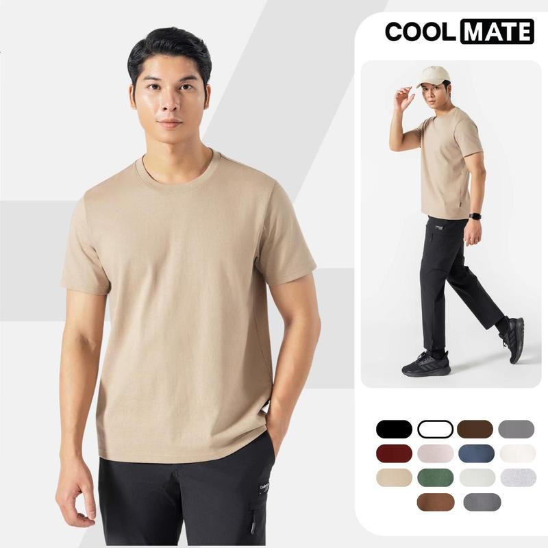 Áo thun nam T-Shirt Basic Cotton 220gsm thoáng khí - Áo phông Cổ tròn - Coolmate