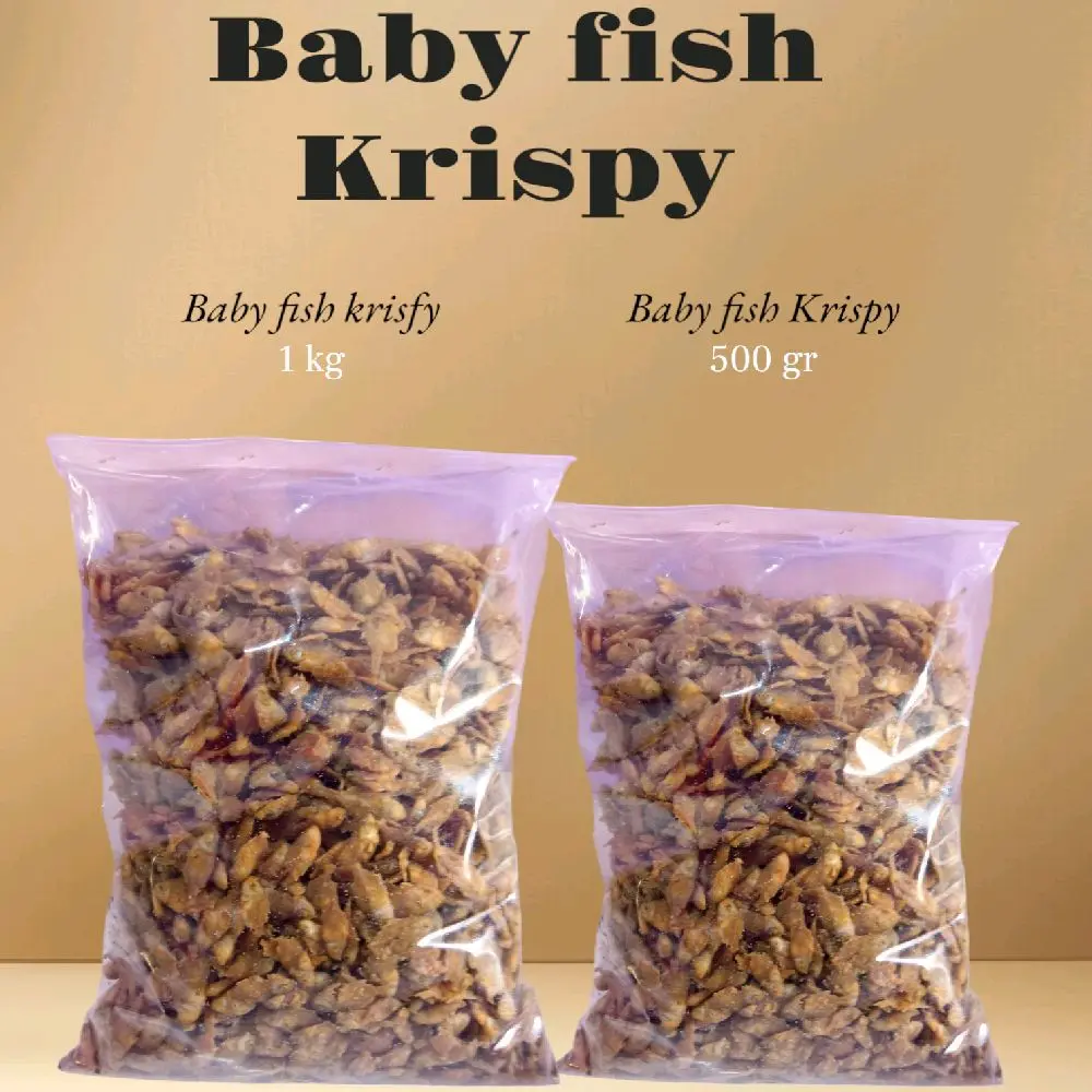 baby fish Krispy pepetek gurih dan renyah  Crispy Cemilan iKering 500gram Snack