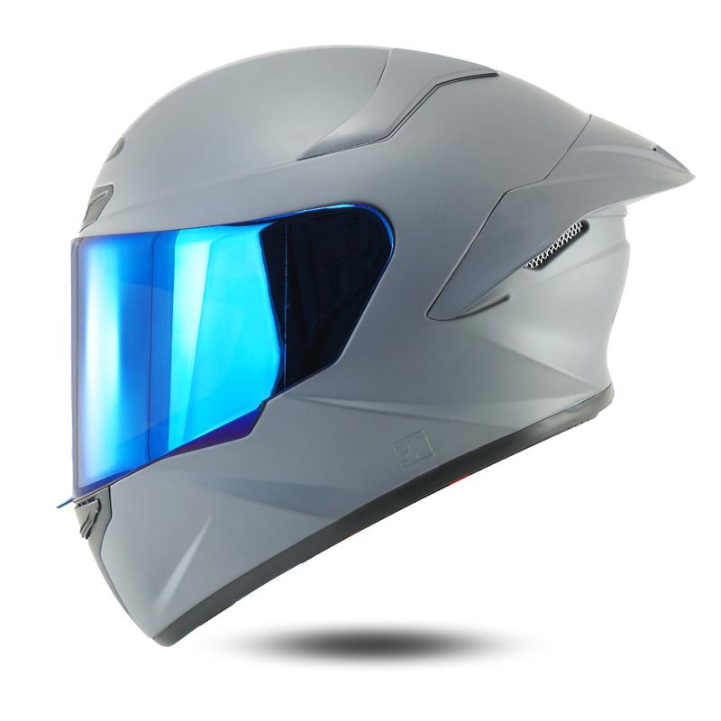 Helm Full Face Mla TTC Crypton Paket Ganteng Kaca Red Gold-Solid White Glosy Kekinian SNI Motorcycle 7