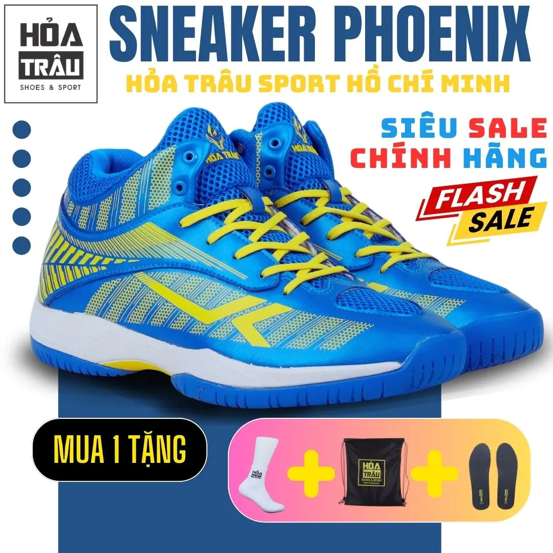 (Mua 1 nhận 4) Giày bóng chuyền Sneaker Sport Thể Thao thời trang Hỏa Trâu PHOENIX Da X-GENERATION MICROFIBER Cao Su bám sân, chống trượt, hỗ trợ bật cao Giày Thể Thao Nam đỉnh cao Unisex Shoes giàybóngchuyền giày đánh chuyền bóng rổ giay bong chuyen