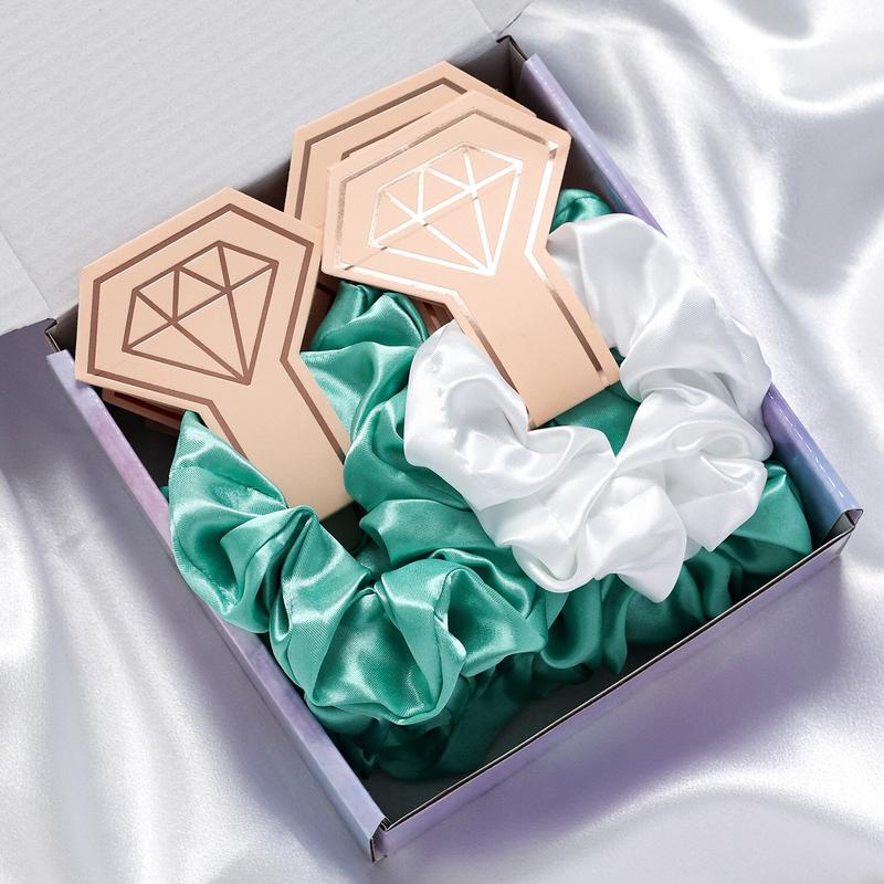 Product Introduction of 7 Pieces Bridal Bridal Gift With Solid Color Satin Hair Band Set Gift Box 11