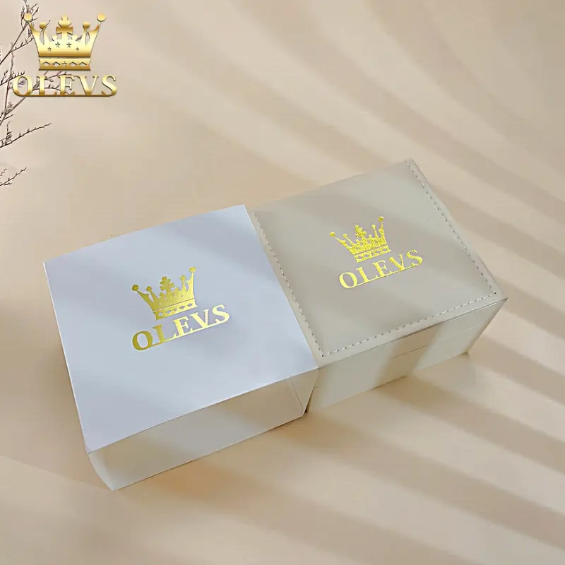 OLEVS Jam Tangan Original Kulit Boxes Fashion Kotak Berkualitas Tinggi Cod Hadiah 4