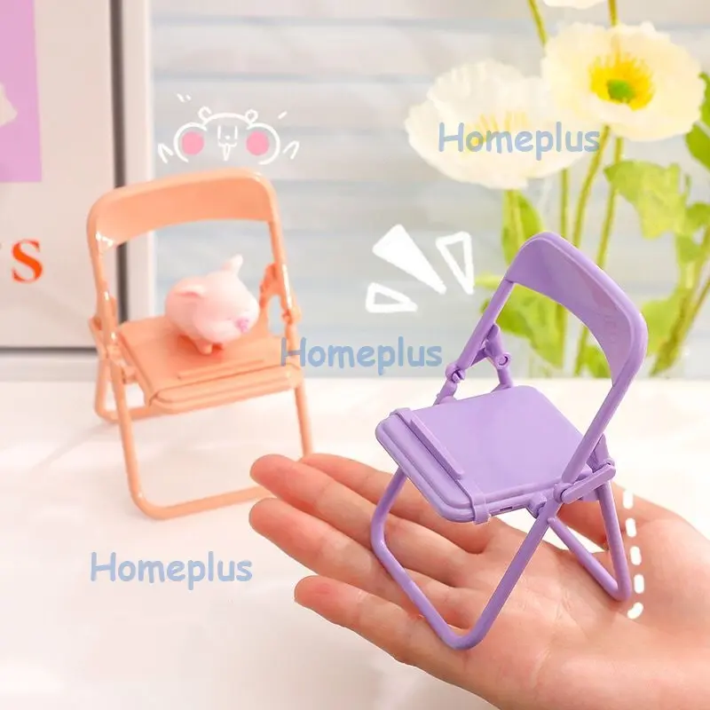 HomePlus Stand Kursi Macaron Holder Universal Dudukan Penyangga Handphone Model Bangku Mini Chair Folding Mobile Phone Stand Holder Hp Model Kursi 3