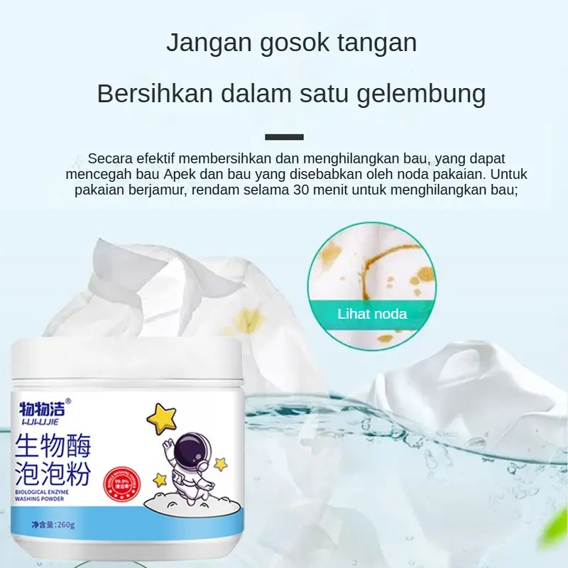 A-Bubuk Gelembung Bio-Enzim: Penghilang Noda, Pemutih Kuat, Anti Kekuningan, dan Pemutih - Praktis untuk Yang Malas 1