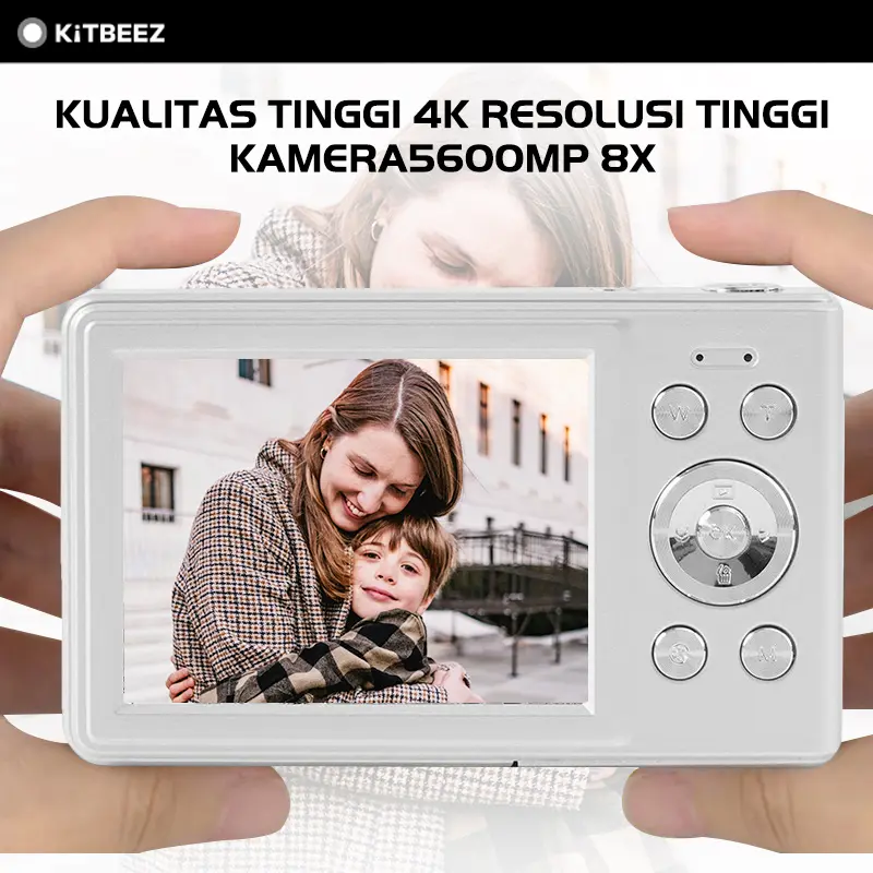 【KiTBEEZ KF-2】 Kamera CCD 56MP untuk Pelajar, Kamera Digital dengan Kartu CCD, AF (Autofokus), Layar Ultra HD 2.8 Inci, 56 Mega Piksel 4