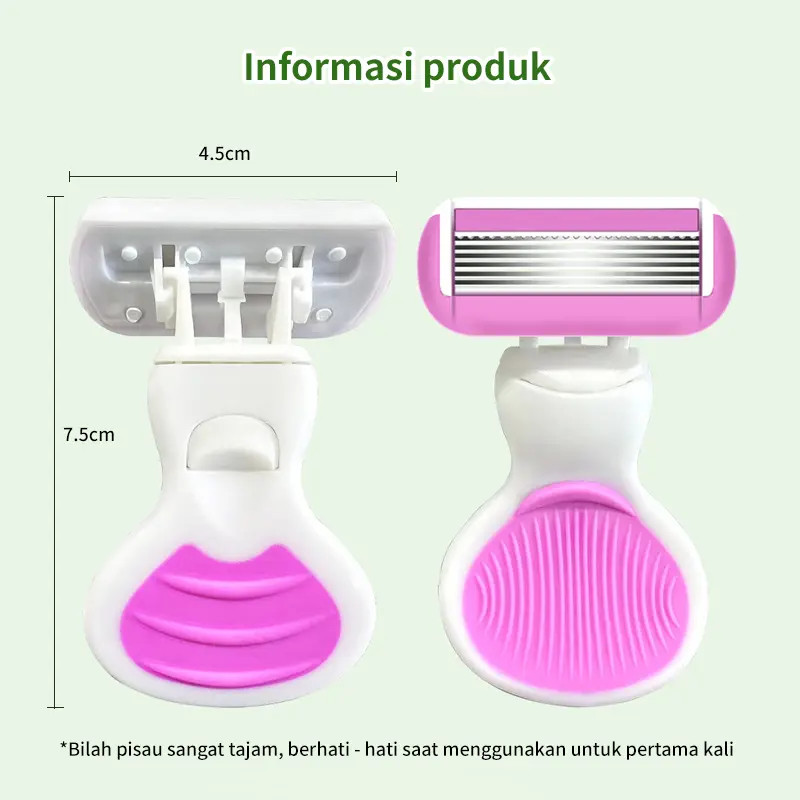 Alat Cukur Bulu Wanita | 5 Mata Pisau | Untuk Kulit Sensitif | Free Kotak gratis 6