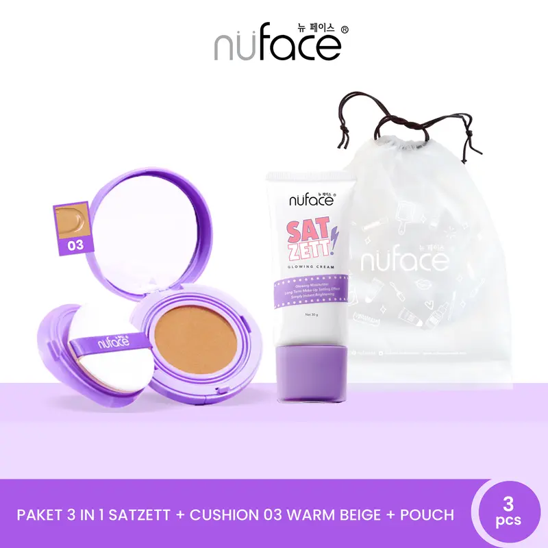 [FYC] Nuface Satzett Glowing Cream 30gr + Nuface Flawless Serum Cushion + Free Tas Serut 2