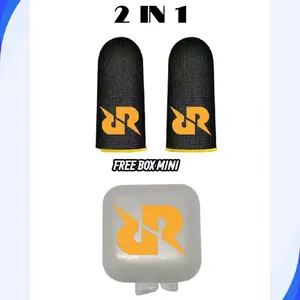 RRQ Sarung Jempol Mini Box Motif RRQ 2 in 1 dengan Free Box Mini untuk Perlindungan Jempol Anda