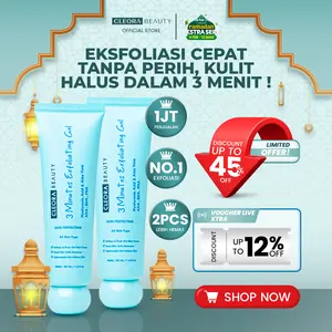 [2PCS HEMAT] Cleora 3 Minutes Exfoliating Peeling Gel Face Scrub Exfoliasi Peel Skincare With AHA BHA PHA Membantu Mengangkat Sel Kulit Mati Memudarkan Flek Hitam Wajah kandungan Extract Hyaluronic Acid Niacinamide Glycolic Mencerahkan Melembutkan Muka
