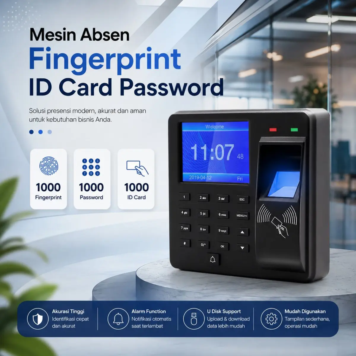 Mesin Absen Sidik Jari Attendance Fingerprint ID Card - M10
