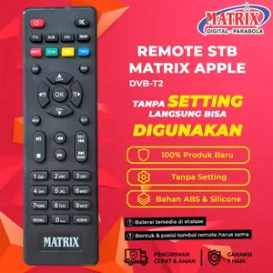 Remot Remote Set Top Box Matrix Apple HD DVB T2 Merah tanpa setting