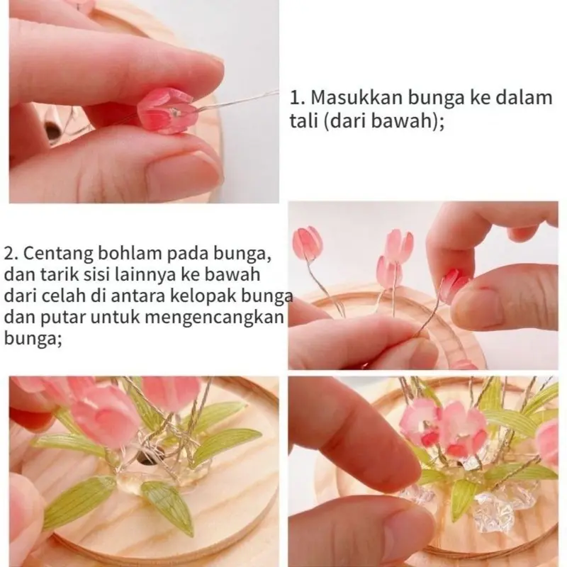 13 Tulip/Lampu Malam Diy Tulip/Dekorasi Buket Hadiah Ulang Tahun/Hadiah Hari Valentine/Lampu Hias Kamar Tidur Anak Perempuan Led Tulips 7