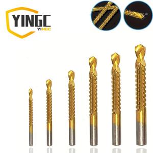 YC 6 部分のチタニウムのツイストの穴あけ工具、高速度鋼の鋭い木の金属のプラスチック穿孔のツイストの穴あけ工具は家の改良、父のためのギフトのために用具を使います