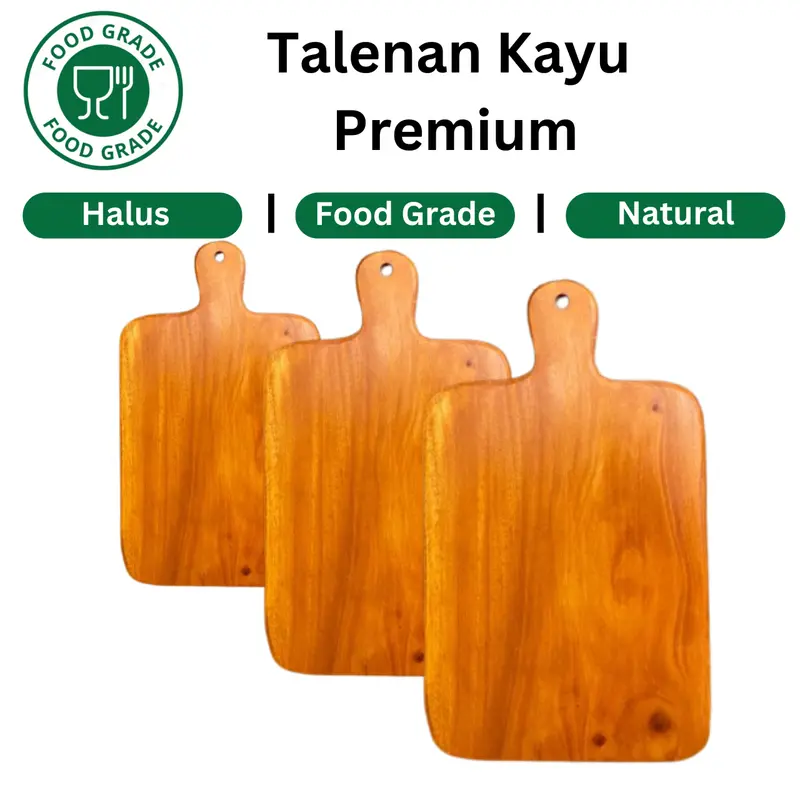 Talenan Kayu Jati/Mahoni 34x20 Tanpa Sambungan dengan Cantolan Atas - Alat, Dapur 5