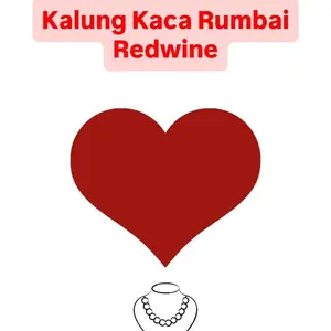 Kalung dan Gelang Rumbai Redwine Rantai Nori Kaca Tebal Titanium Kait Lobster Embos 750