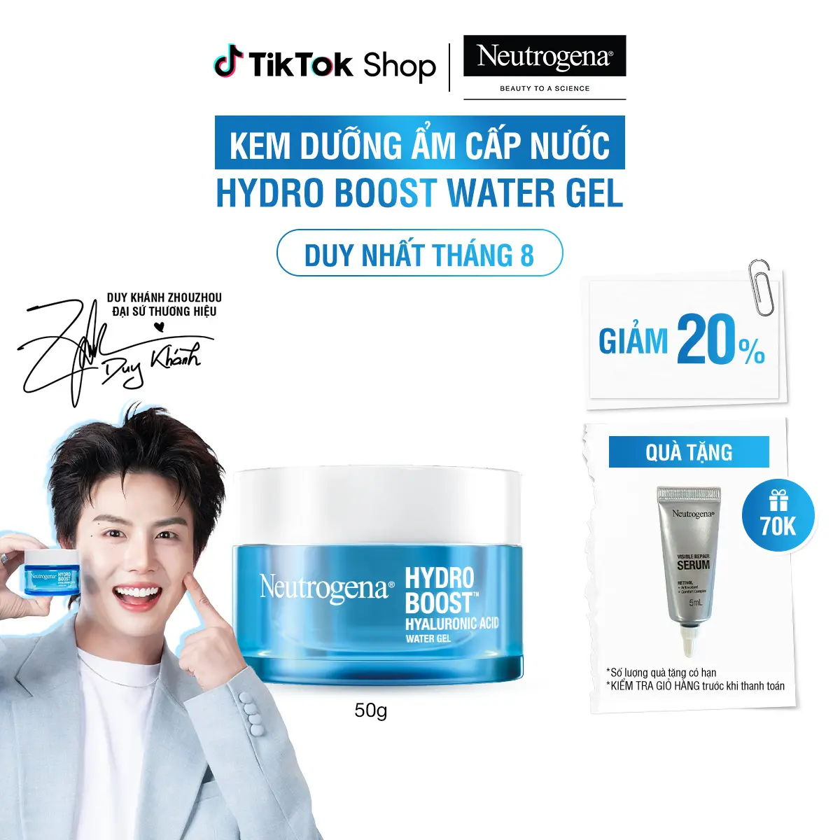 Kem dưỡng cấp nước cho Da dầu Neutrogena Hydro Boost Hyaluronic Acid Water Gel 50g - Skincare Nữ | Chăm sóc da | Làm đẹp da