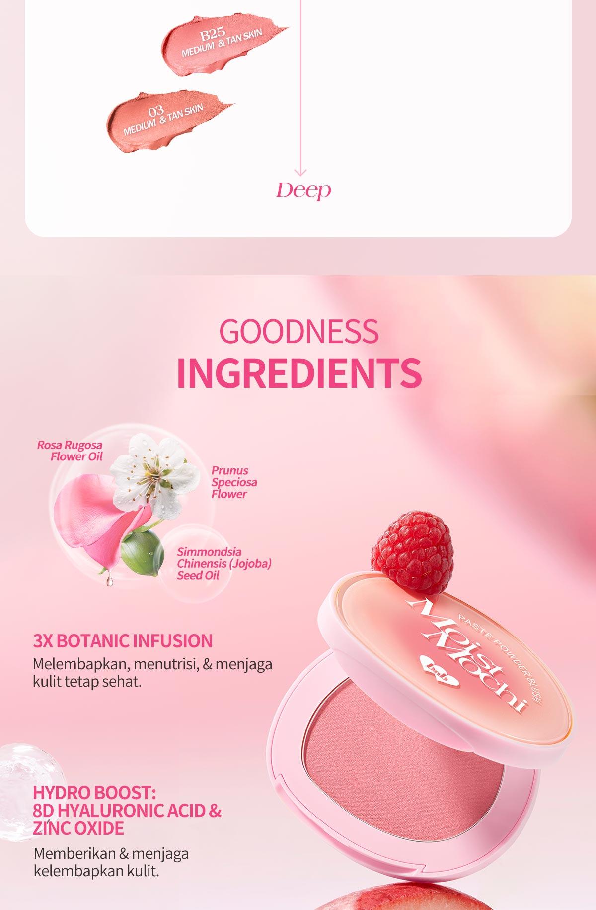 【NEW SHADE】 BNB Barenbliss Moist Mochi Paste Powder Blush 4.5g | Cheek, Lip, Eyeshadow pH-Adjusting Cream Blush On High Pigmented Tahan hingga 12 jam Lasting Color Ringan Blendable & Melembapkan Tampilan Sehat Seharian dengan 3X Botanic Infusion & Vit.E 【NEW SHADE】 BNB Barenbliss Moist Mochi Paste Powder Blush 4.5g | Cheek, Lip, Eyeshadow pH-Adjusting Cream Blush On High Pigmented Tahan hingga 12 jam Lasting Color Ringan Blendable & Melembapkan Tampilan Sehat Seharian dengan 3X Botanic Infusion & Vit.E