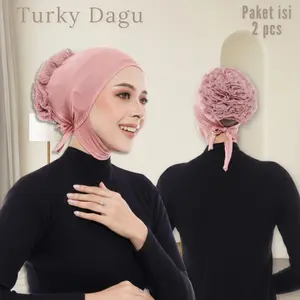 R&V - Paket isi 2 pcs Ciput turky dagu / cepol dagu menutup leher / daleman kerudung instan