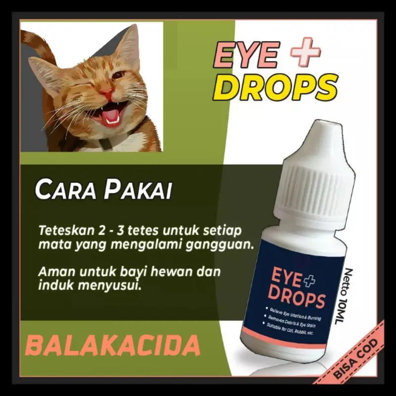 Obat Tetes Mata Kucing EYE PLUS DROPS Obat Sakit Mata Kucing Belekan  Iritasi Infeksi Berair Default