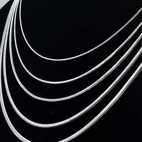 Kalung Titanium Polosan Pipih Dan Bulat Wanita Laki Laki 6