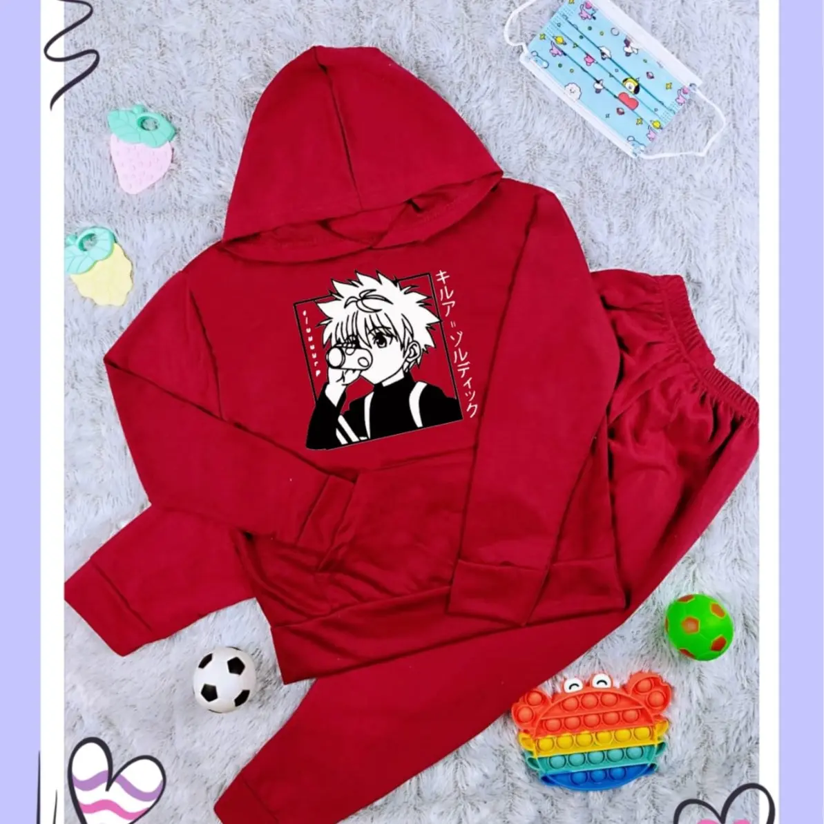 Setelan Anak Motif Kartun Anime - Varian Hoodie dan Setelan - Baju, Celana