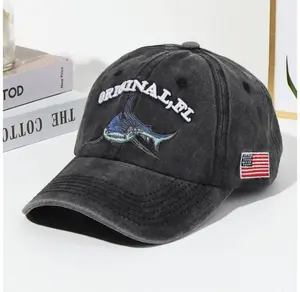 Topi Baseball IKAN HIU Unisex Hat Cap Casual Sport Pria Wanita Distro Keren bisa COD topi  vintage topi  mafia topi  new