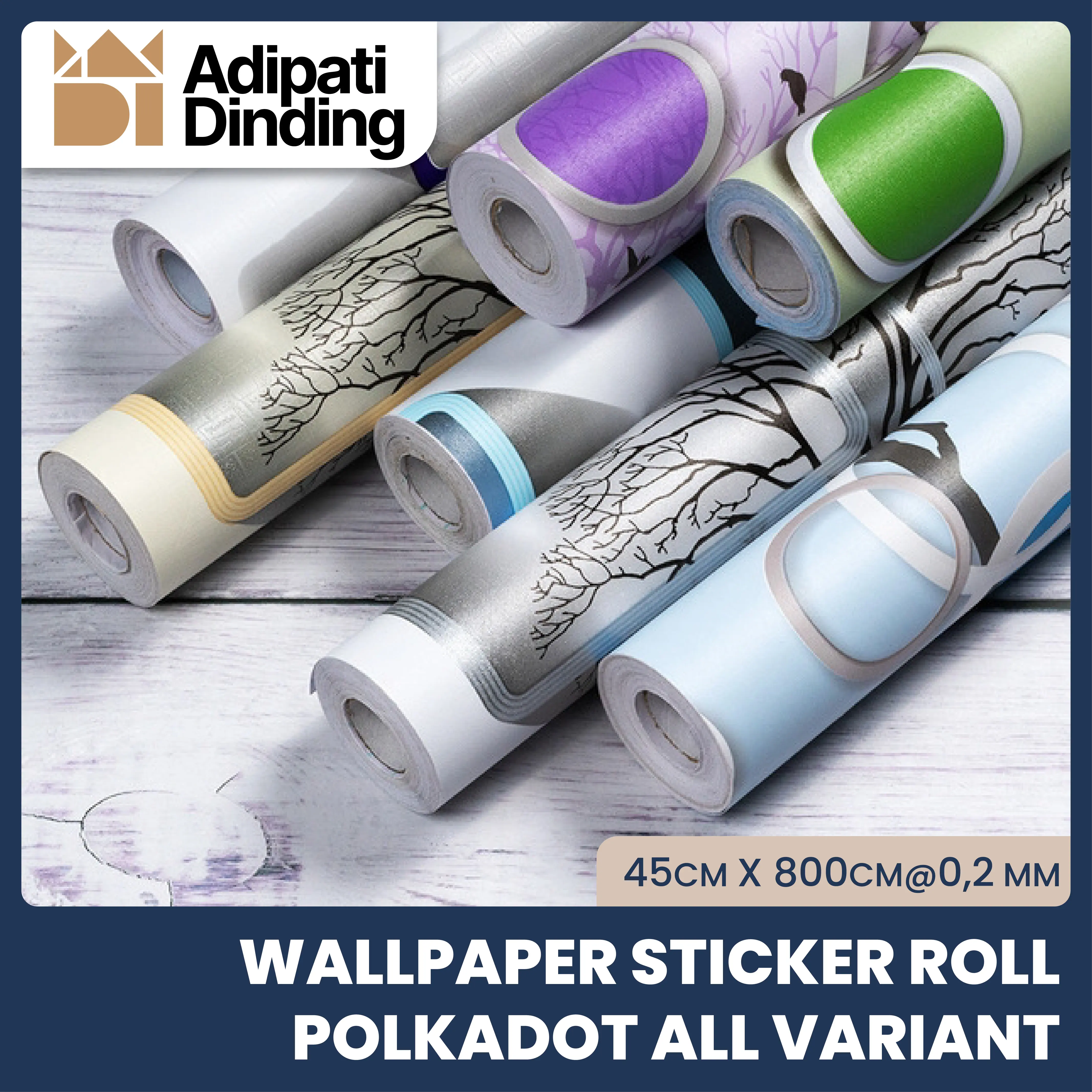 WALLPAPER DINDING MOTIF POLKADOT ALL VARIANT