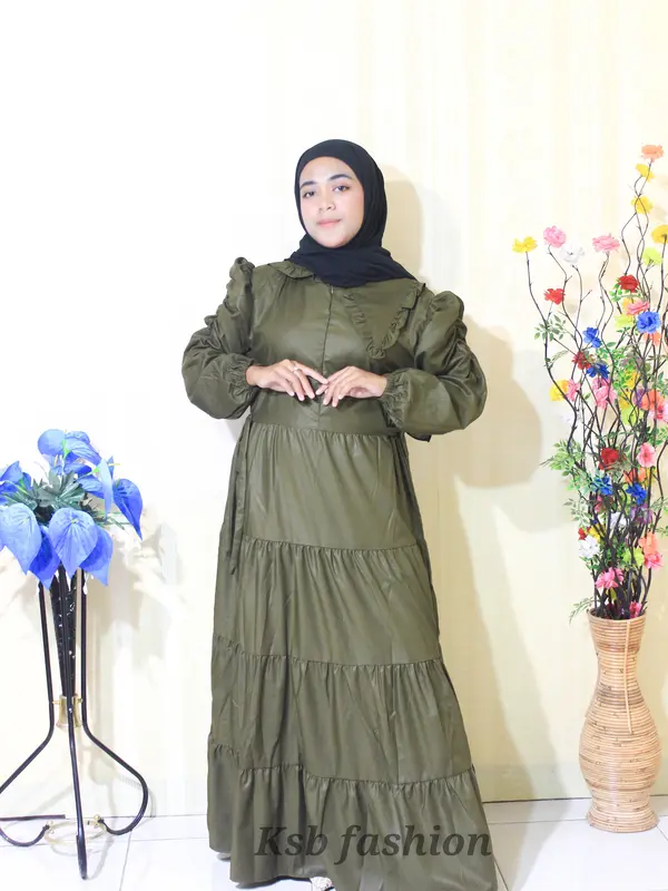 New gamis toyobo resleting depan bawah mayung undak 3