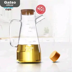 One Two Cups Botol Minyak Kaca Tahan Panas Borosilicate Glass Oil Pot 900ml